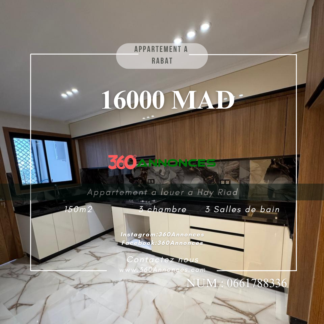 Renovated luxury apartment of 150 m² in Hay Riad – opposite The View Hotel