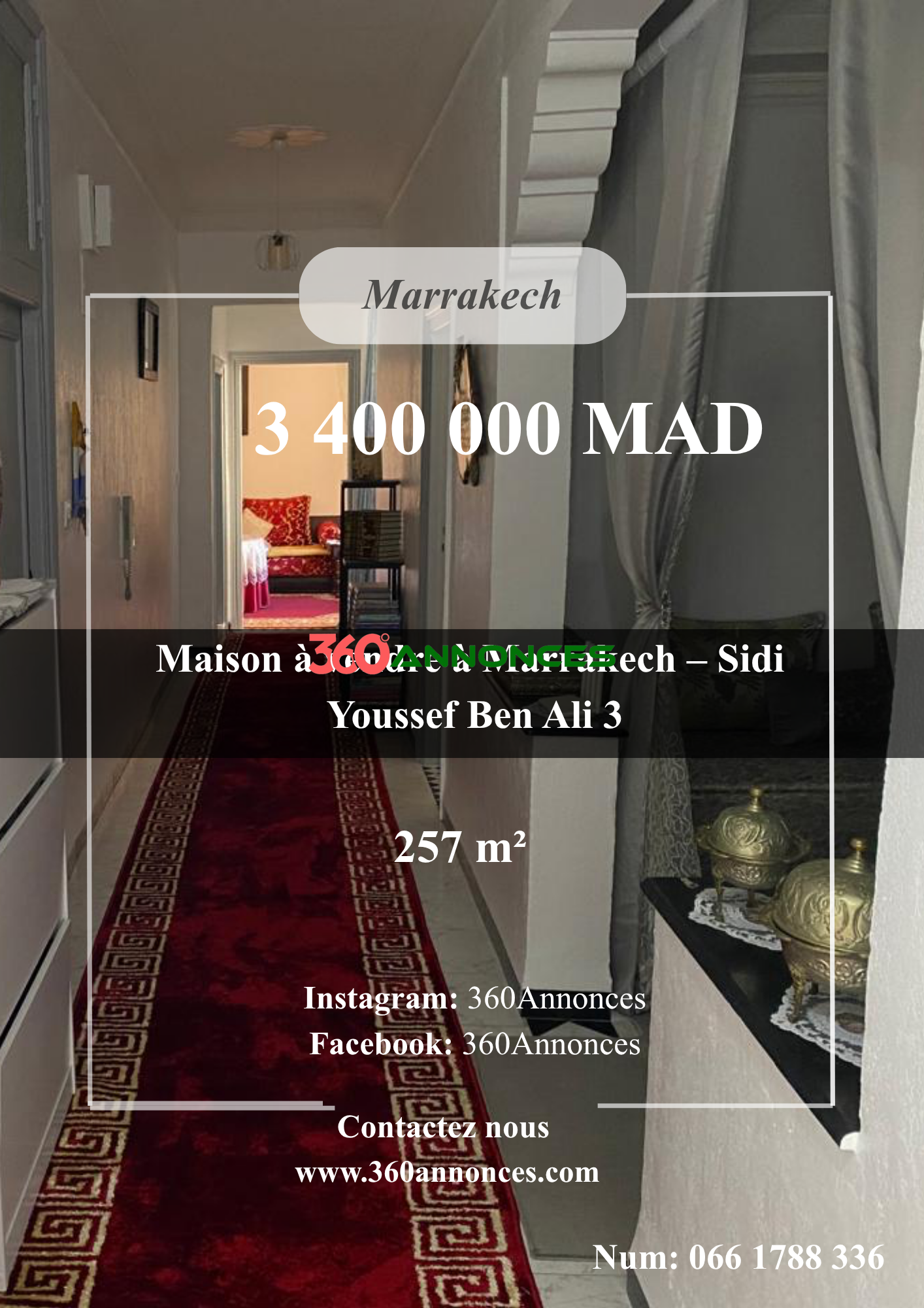 House for sale in Marrakech – Sidi Youssef Ben Ali 3 | 257 m² | 3,400,000 DH