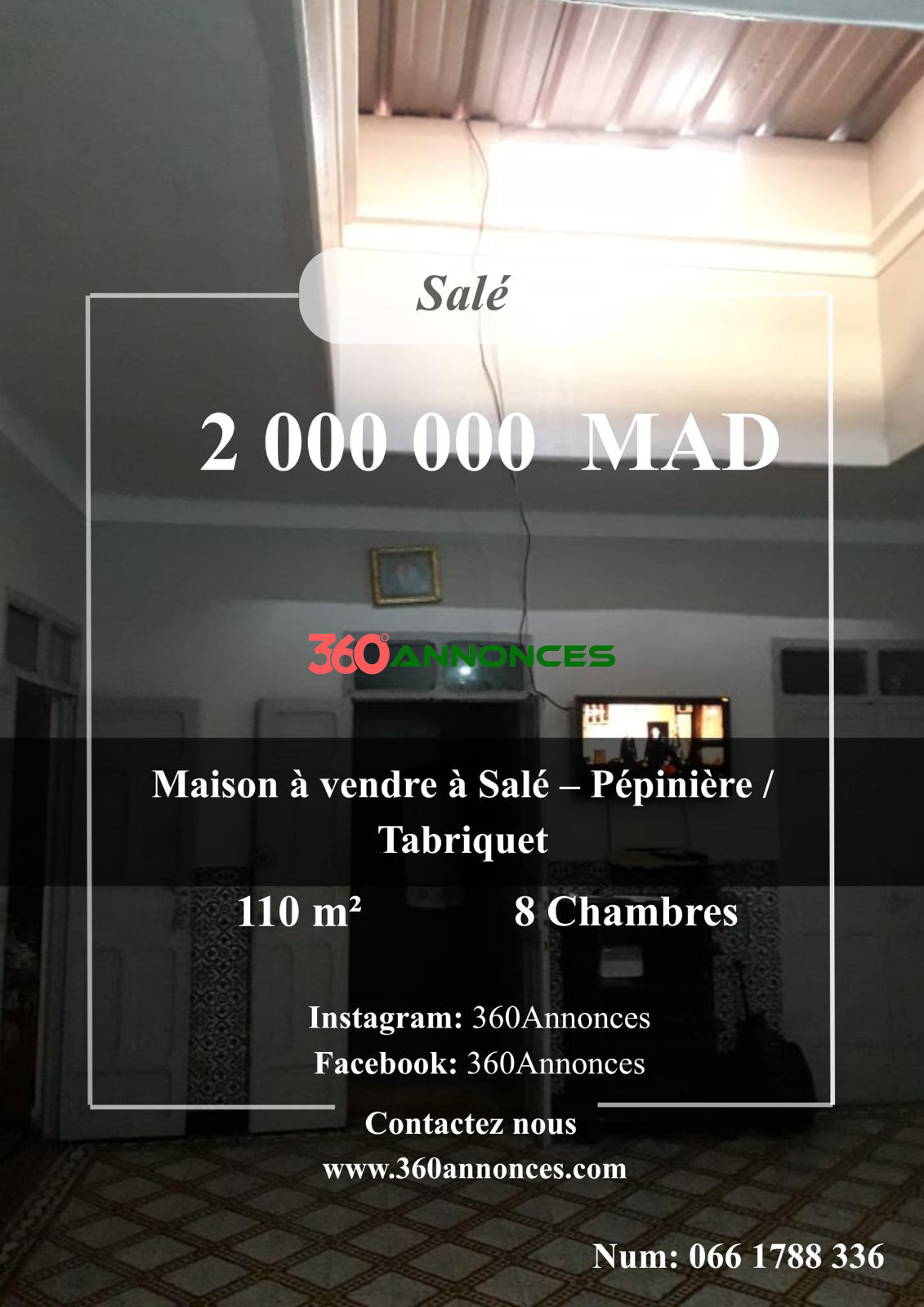 House for sale in Salé – Nursery / Tabriquet | 110 m² |2,000,000 DH