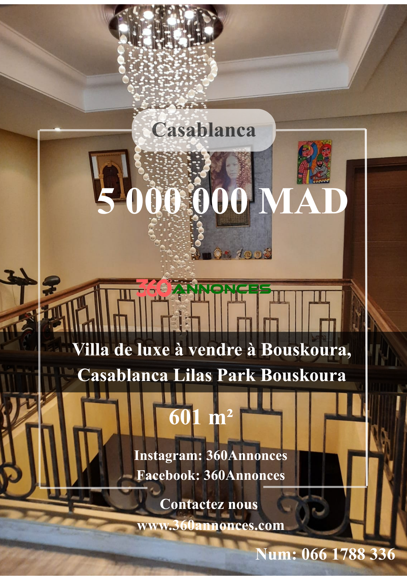 Luxury villa for sale in Bouskoura – Lilas Park Bouskoura | 601 m² | 5,000,000 DH