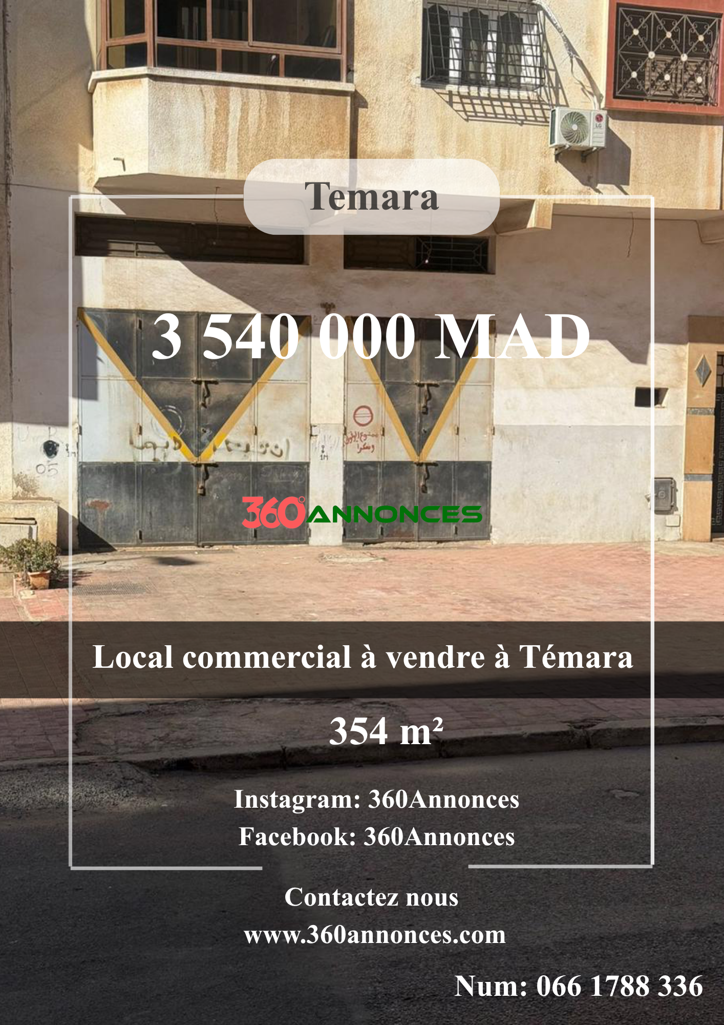 Commercial premises for sale in Temara – 354 m² on Avenue Hassan II | mad 3,540,000