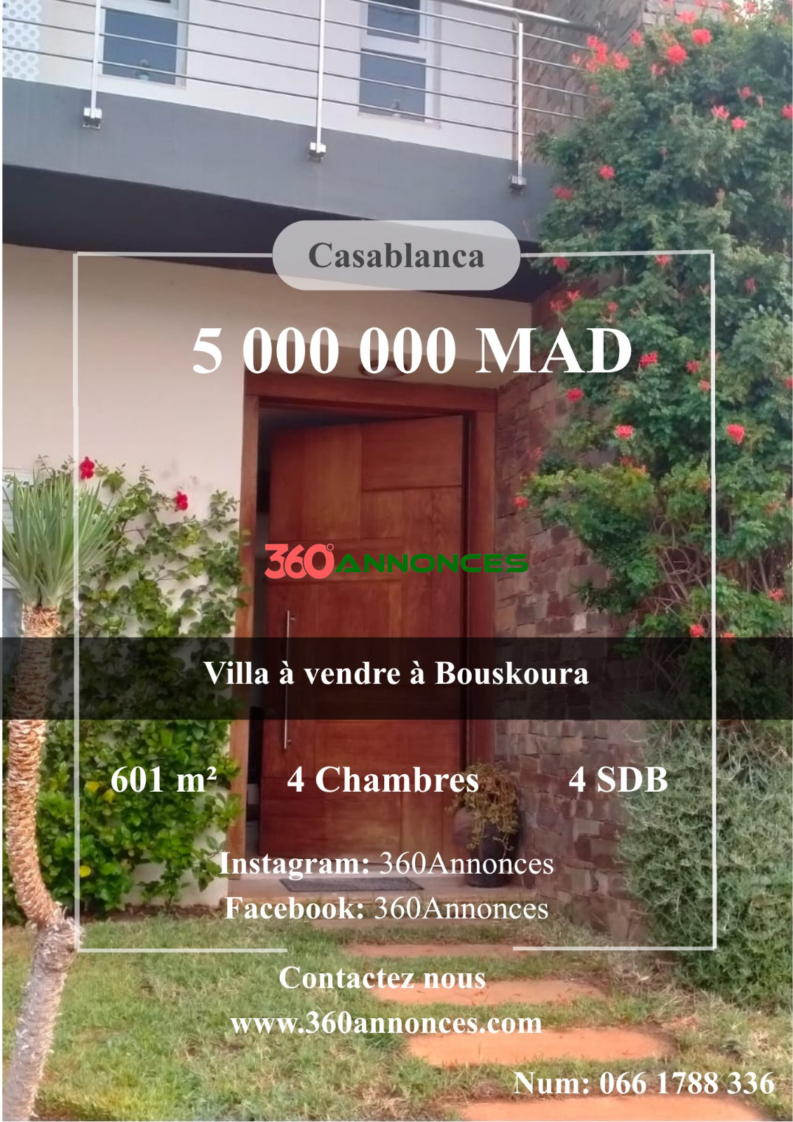 Villa for sale in Lilas Park Bouskoura, Casablanca – 601 m² | 5,000,000 DH