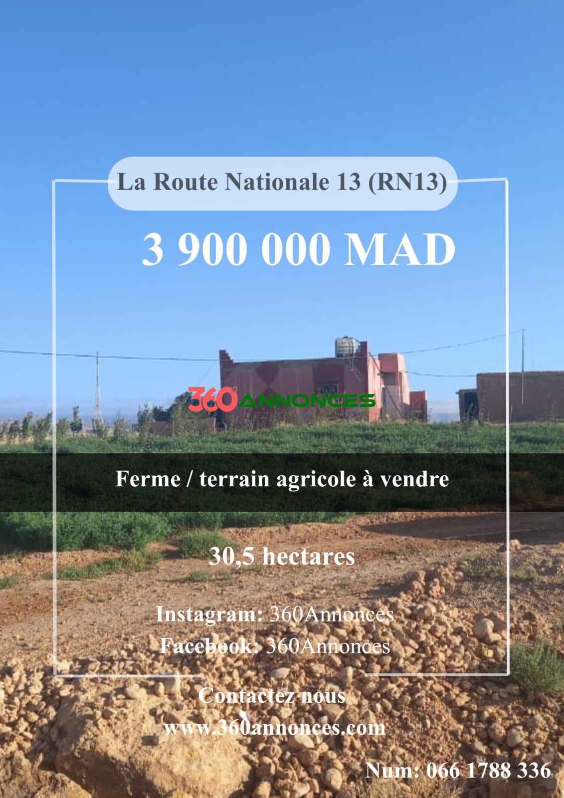 Farm for sale – 30.5 Hectares | 3,900,000 DH