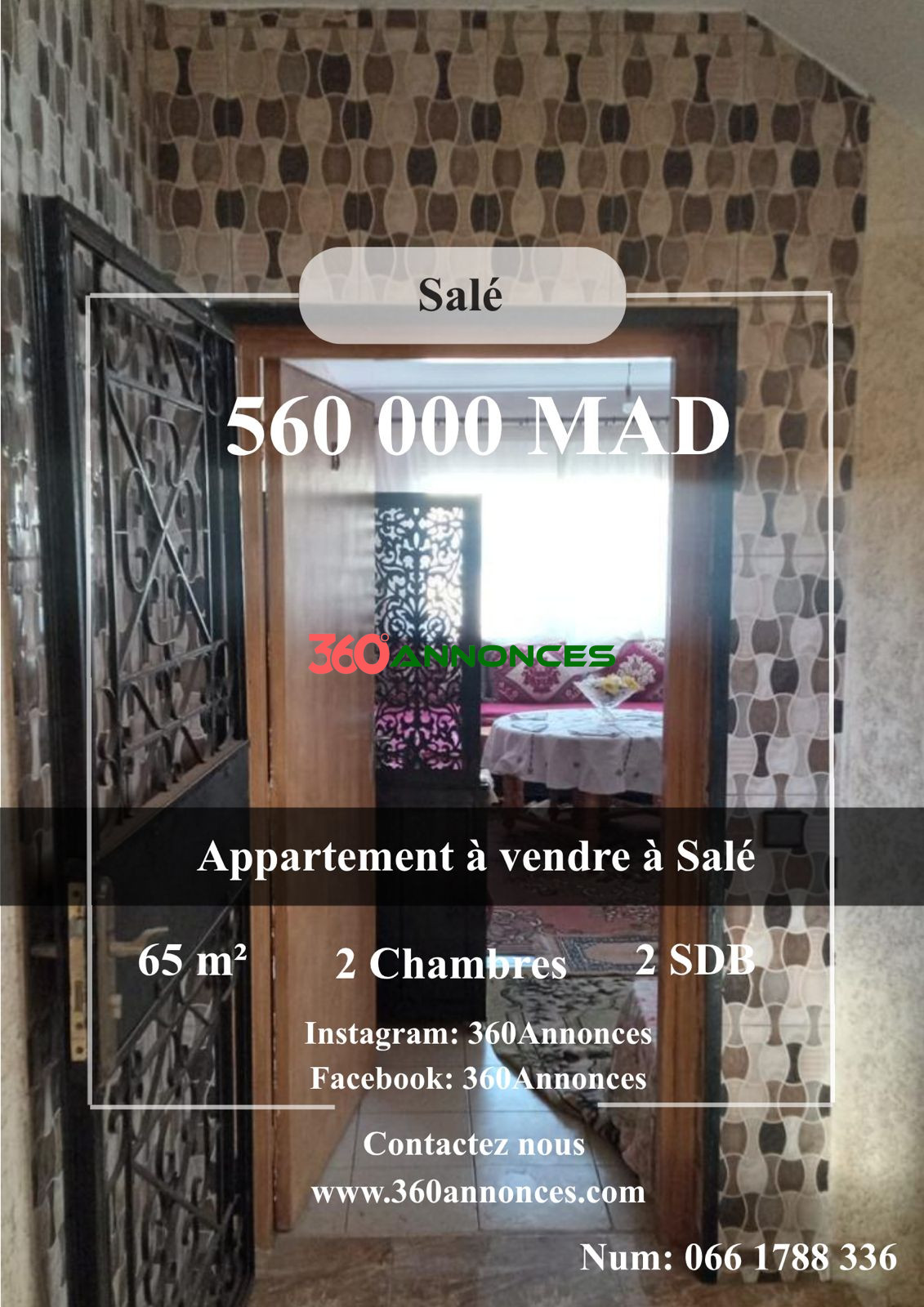 Apartment for sale in Salé – 65 m² | 560,000 DH